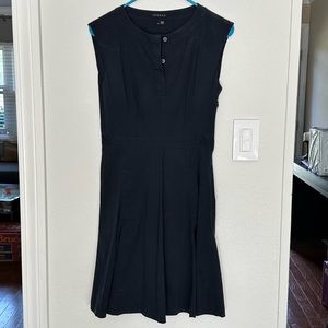 Theory Navy Cotton Blend Lightweight Pleated dress, 2